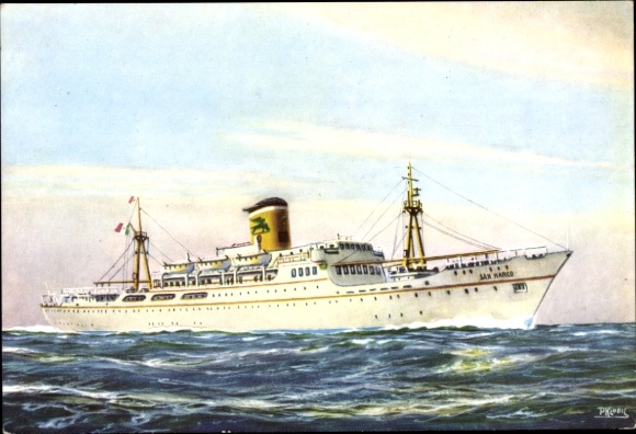 Künstler Ak Dampfer Adriatica, Adriatica Societa di Navigazione Venezia