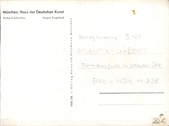 Artist Postcard Schreiber, Richard, Against Engeland, German submarine crew, command post
