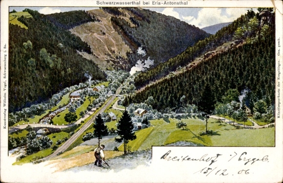 Kunstenaar Ak Erla Antonsthal Breitenbrunn in het Ertsgebergte, Schwarzwassertal