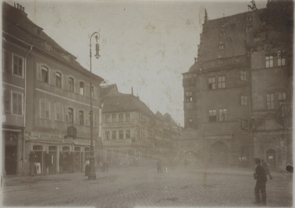 Original photo Schweinfurt, Rathausplatz with town hall, around 1900