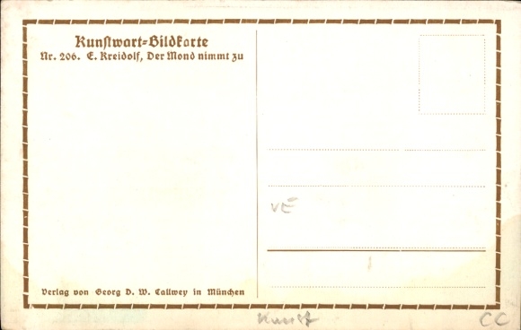 Artist Postcard Kreidolf, E., Moon increases