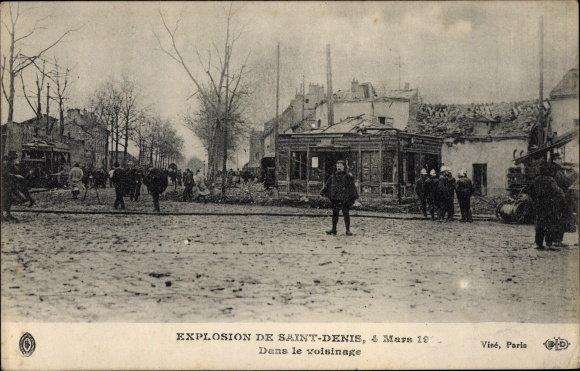 Postcard Saint Denis Seine Saint Denis, Explosion, In the neighborhood, March 4, 1916