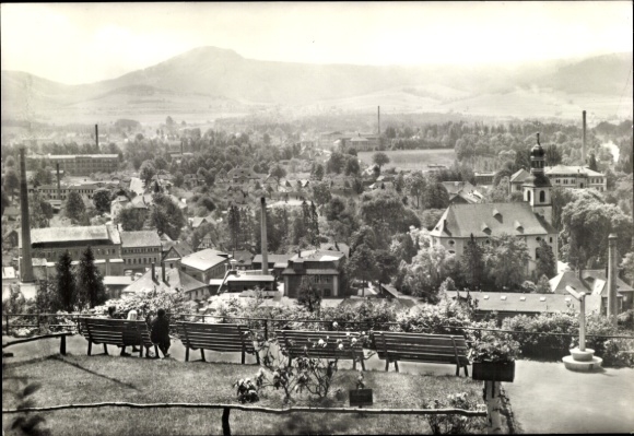 Postcard Großschönau in Upper Lusatia Saxony, view from Hutberg