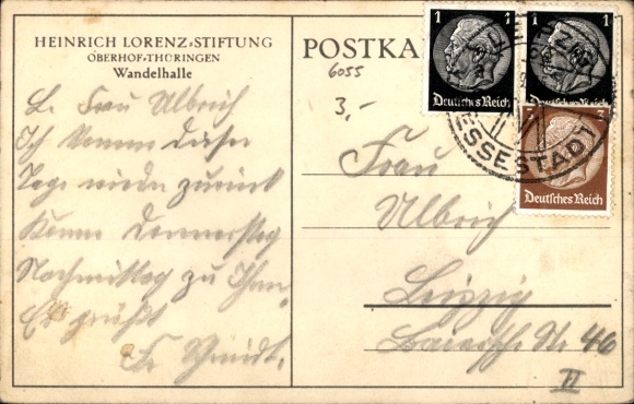 Postcard Oberhof in the Thuringian Forest, Heinrich Lorenz Foundation, Wandelhalle