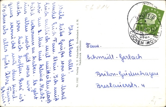 Postcard Bruttig Fankel on the Moselle, Panorama, Salondampfer