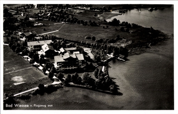 Postcard Bad Wiessee in Upper Bavaria, aerial photograph