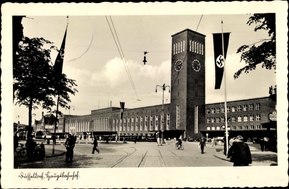 Ak Düsseldorf am Rhein, Hauptbahnhof, Straßenseite
