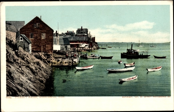 Postcard Marblehead Massachusetts USA, Tuckers Wharf