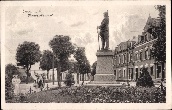 Postcard faithful in Vogtland Saxony, Bismarck Denkmkal