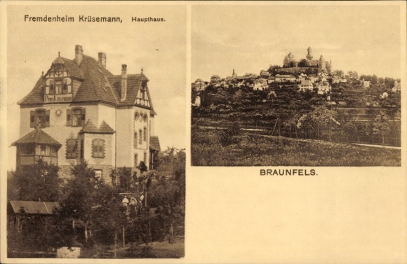 Postcard Braunfels an der Lahn, Krüsemann Guesthouse, main building