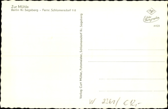 Postcard Berlin Seedorf in the district of Segeberg, Berliner Mühle, Bar, Lichterfelde