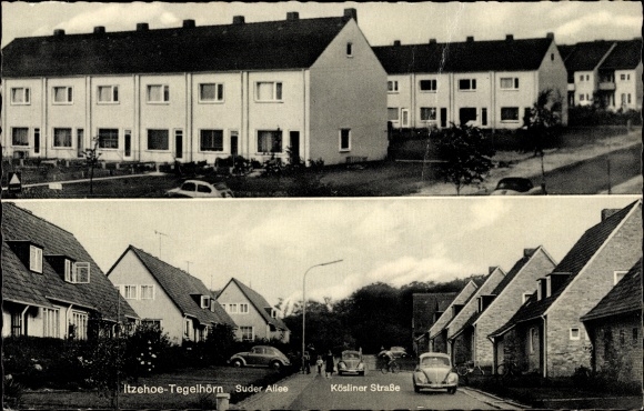 Postcard Tegelhoern Itzehoe in Holstein, Suder Allee, Koesliner Strasse