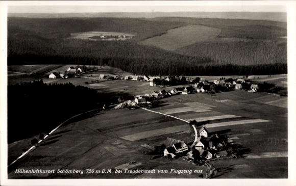 Ak Schömberg (bei Freudenstadt) Loßburg im Schwarzwald, Fliegeraufnahme