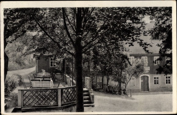 Ak Ohorn in Saksen, Buschmühle, terras