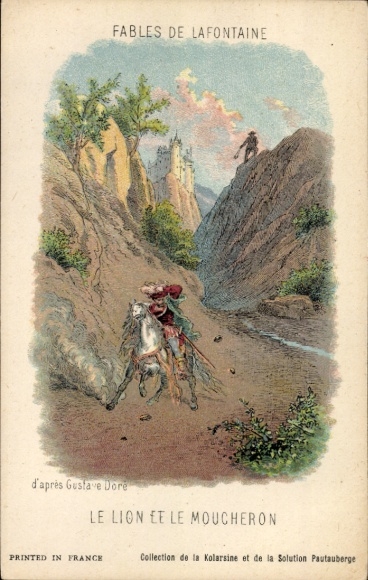 Chromo-Litho Fables by La Fontaine, Le Lion et le Moucheron