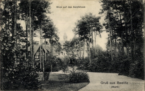 Ak Beelitz in de Mark, sanatoria, medisch centrum, pad