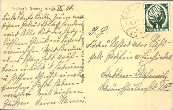 Ak Radibor in Sachsen, historisches Gebäude