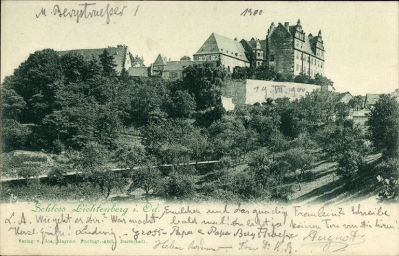 Postcard Lichtenberg Fischbachtal in the Odenwald, Castle