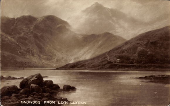 Postcard Snowdon Wales, Snowdon from Llyn Llydaw