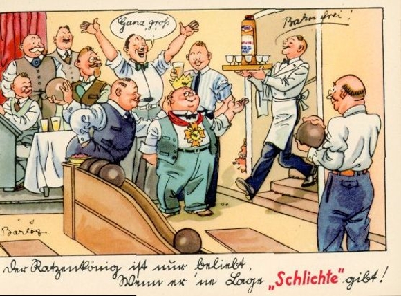 Set von 6 Ansichtskarten, Original Umschlag, Schliche, Barlog, Steinhäger