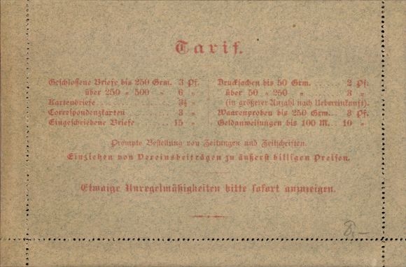 KP Erfurt w Turyngii, prywatna poczta miejska, kurier