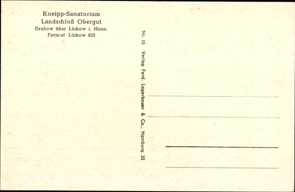 Postcard Grabow Lüchow in Lower Saxony, Kneipp sanatorium, Landschloss Obergut