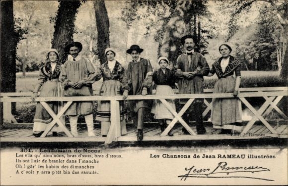 CPA Chansons de Jean Rameau, Landemain de Noces