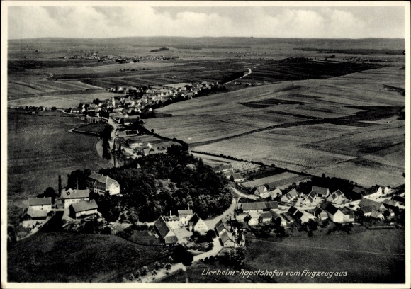 Postcard Lierheim Appetshofen Möttingen Swabia, aerial view of rural landscape, airplane perspective
