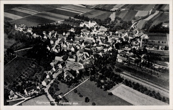Postcard Eggingen in Baden, aerial photograph