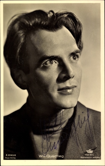 Ak Schauspieler Will Quadflieg, Portrait, Ross A 3143/2, Autogramm