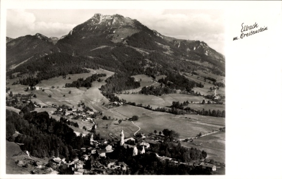 Postcard Elbach Fischbachau in Upper Bavaria, aerial photograph, Breitenstein