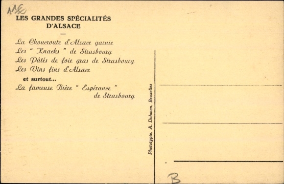 KP Bruxelles Bruksela, wystawa 1935, restauracja Les Cigognes D'Alsace