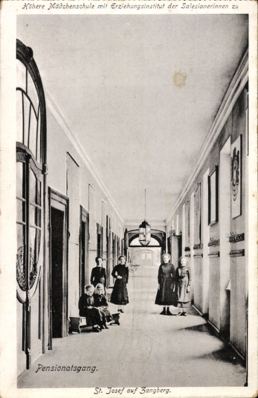 Postcard Zangberg in Upper Bavaria, Educational Institute of the Salesian Sisters of St. Joseph, Boarding School