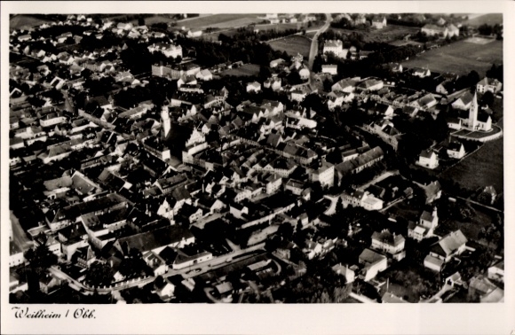Postcard Weilheim Upper Bavaria, general view, aerial photograph