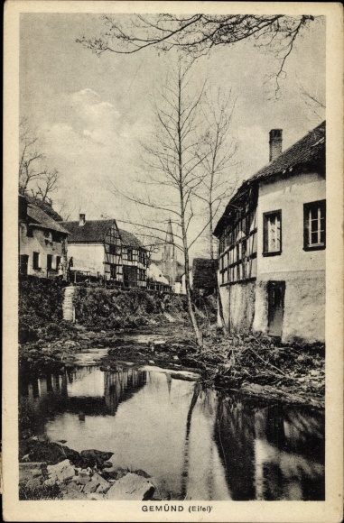 Postcard Gemünd Schleiden in the Eifel in North Rhine-Westphalia, partial view