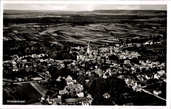 Postcard Wiesentheid in Lower Franconia, aerial photograph