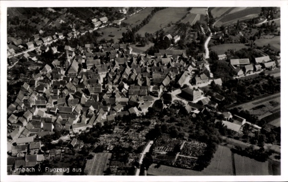 Postcard Kürnbach in Baden Württemberg, aerial photograph