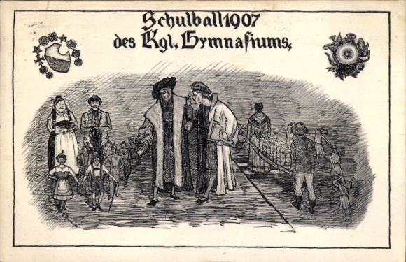 Studentika Ak Chemnitz in Sachsen, Schulball des Königlichen Gymnasiums 1907