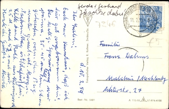 Postcard Schmiedeberg Dippoldiswalde in the Eastern Ore Mountains, Chapel of Peace