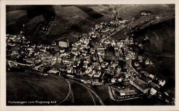 Postcard Furtwangen in the Black Forest, aerial photograph