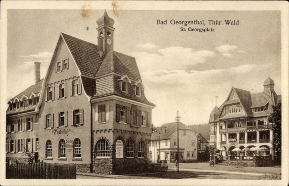 Postcard Georgenthal in Thuringia, Sankt-Georgsplatz