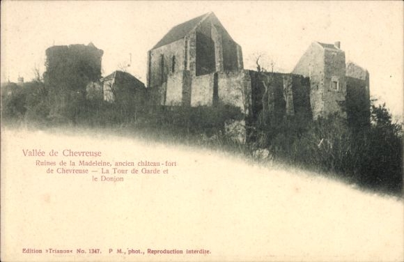 Postcard Saint Lambert Vallée de Chevreuse Yvelines, ruins of an old castle, tower, donjon, site