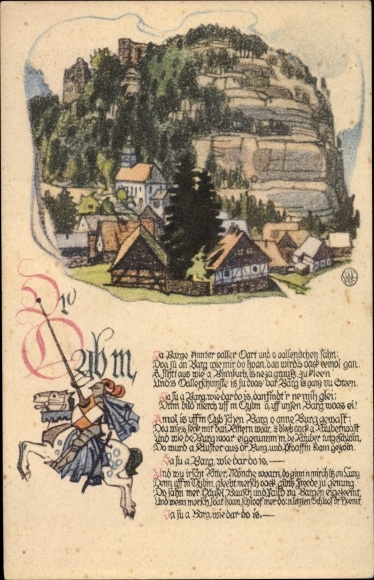 Song artist PC Schmidt, Karl W., Oybin in Saxony, view of the place, Dr Oybm