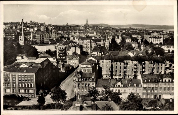 Postcard Plauen im Vogtland, panorama of the city