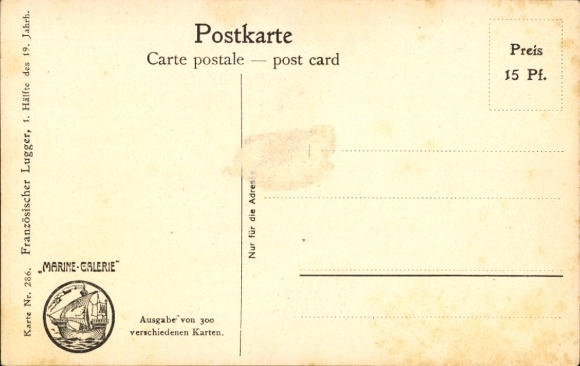 Artist Postcard Rave, Chr., Marine Gallery 286, French lugger, 1st half of the 19th century