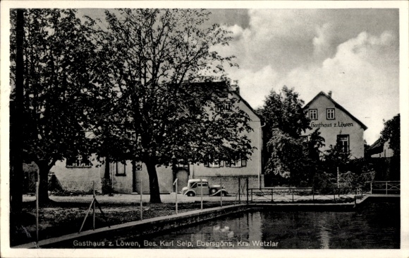 Postcard Ebersgöns Butzbach in Taunus Hesse, Gasthaus zum Löwen