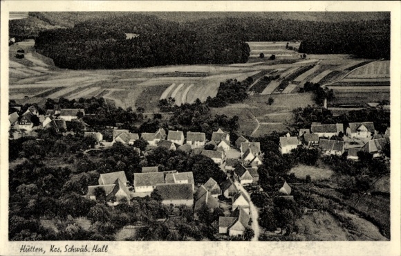 Postcard Hütten Rickenbach im Hotzenwald, aerial photograph