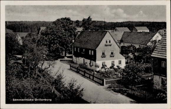 Postcard Tharandt OT Grillenburg, residential area with surroundings
