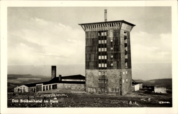 Postcard Elbingerode Oberharz am Brocken, Waldheim, The Brocken Hotel, Harz, 1142 m above sea level, Real Photo