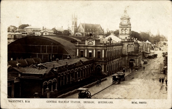 Postcard Brisbane Queensland Australia, Central Station